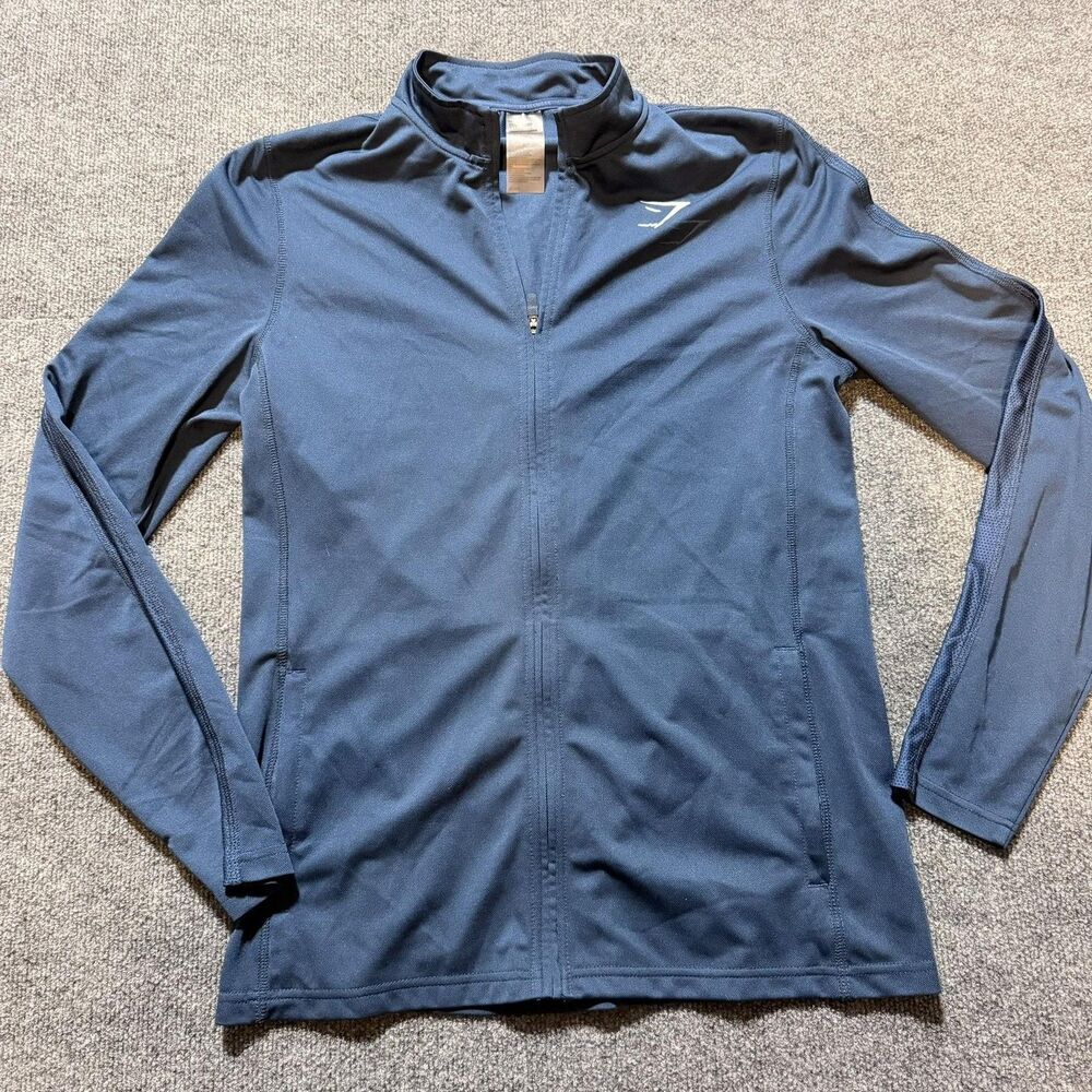 Gymshark Jacket Mens Large Blue Full Zip Track Lightweight Athletic Training